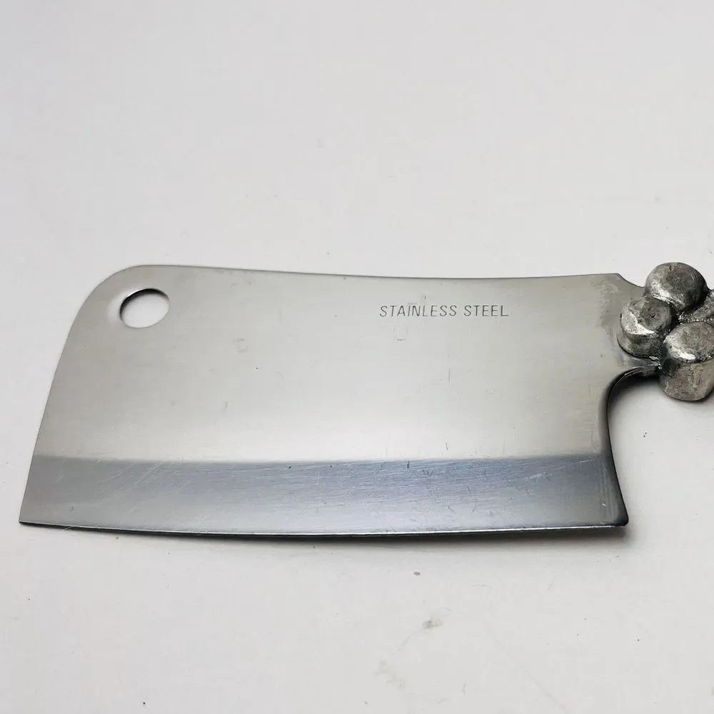 Sheffield England Stainless Pewter Holly Cheese Set Knife Mini Butcher Christmas
